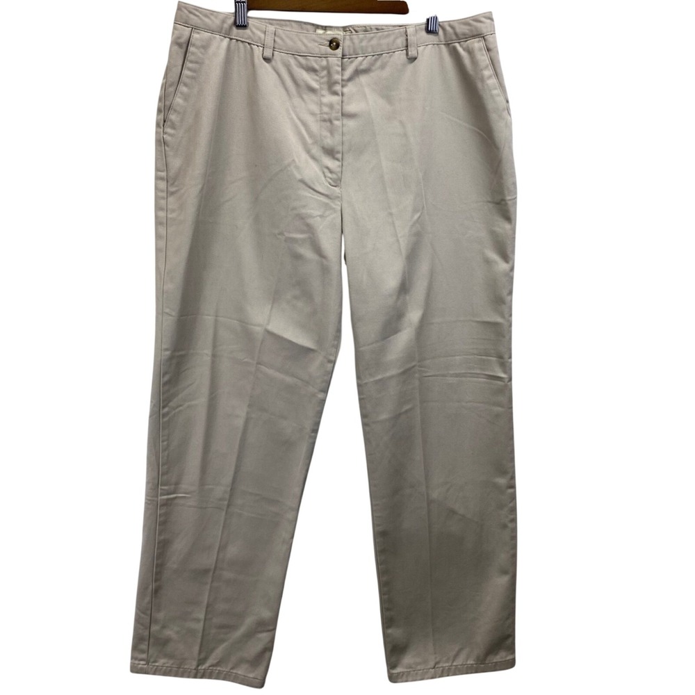 Eddie Bauer Womens Size 18‎ Khaki Straight Leg 100% Cotton Pants (36x30)